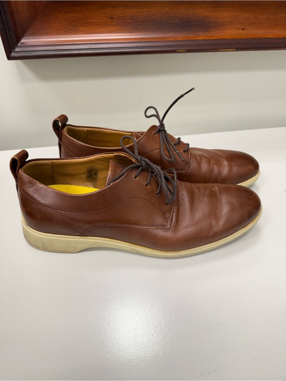 Amberjack Men's Brown Leather Casual Lace-Up Shoes